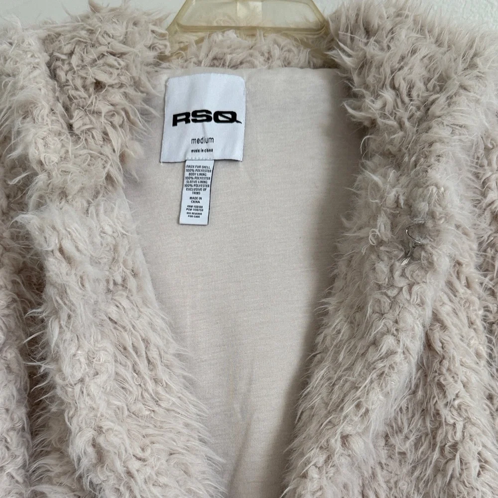 RSQ Cream Teddy Jacket - Picture 2 of 7
